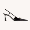 Saint Laurent YSL Women Jacqueline Slingback Pumps in Patent Leather