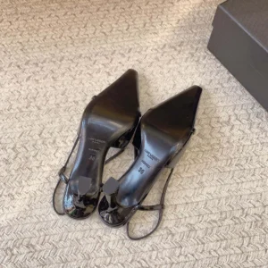 Saint Laurent YSL Women Jacqueline Slingback Pumps in Patent Leather