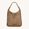 Saint Laurent YSL Women Le 5 A 7 Large in Wood Beads-Brwon