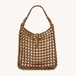 Saint Laurent YSL Women Le 5 A 7 Large in Wood Beads-Brwon