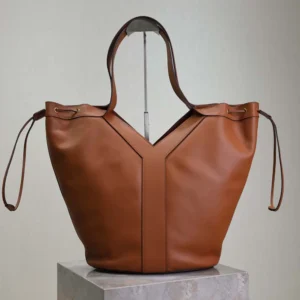 Saint Laurent YSL Women Y Large Hobo in Leather-Brown
