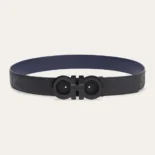 Salvatore Ferragamo Unisex Reversible and Adjustable Gancini Belt-Black