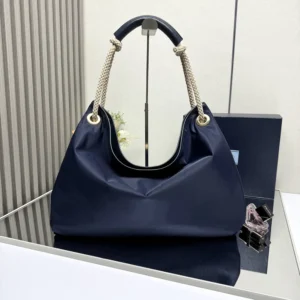 Prada Women Mariner Large Re-Nylon Shoulder Bag-Navy 1BC244