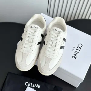 Celine Unisex Jogger Low Lace up Sneaker in Calfskin-White