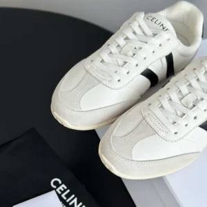 Celine Unisex Jogger Low Lace up Sneaker in Calfskin-White