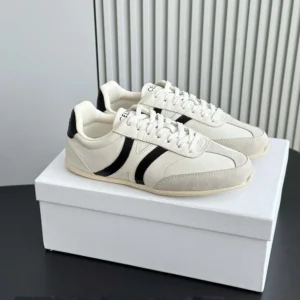 Celine Unisex Jogger Low Lace up Sneaker in Calfskin-White