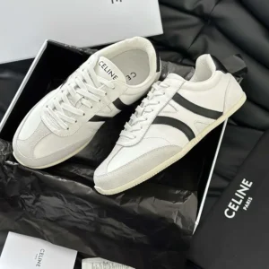 Celine Unisex Jogger Low Lace up Sneaker in Calfskin-White