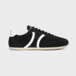 Celine Unisex Jogger Low Lace up Sneaker with Triomphe in Suede Calfskin-Black