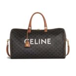Celine Unisex Large Travel Bag in Triomphe Canvas with Celine Print