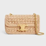 Celine Women Chain Shoulder Bag Claude in Raffia Effect Textile