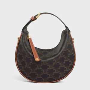Celine Women Teen Celine Lulu in Triomphe Canvas and Calfskin