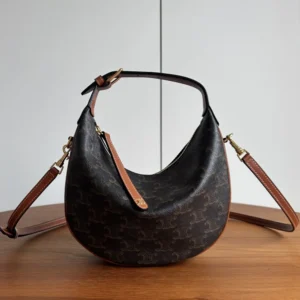 Celine Women Teen Celine Lulu in Triomphe Canvas and Calfskin