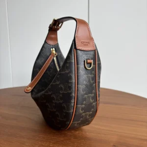 Celine Women Teen Celine Lulu in Triomphe Canvas and Calfskin