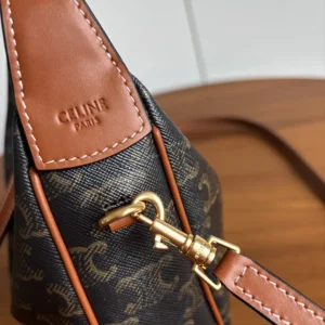 Celine Women Teen Celine Lulu in Triomphe Canvas and Calfskin