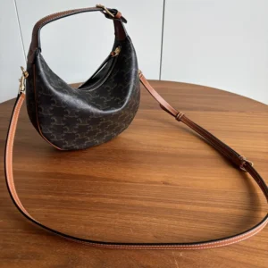 Celine Women Teen Celine Lulu in Triomphe Canvas and Calfskin