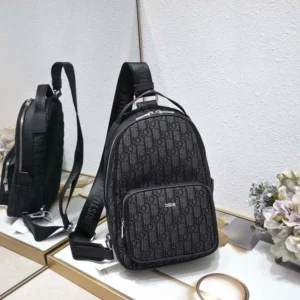 Dior Men Mini Rider Backpack Black Dior Oblique Jacquard