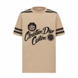 Dior Men Natural Christian Dior Couture T-Shirt Regular Fit Black Cotton Jersey