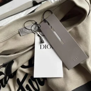 Dior Men Natural Christian Dior Couture T-Shirt Regular Fit Black Cotton Jersey