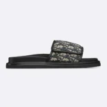 Dior Unisex Aqua Sandal Beige and Black Dior Oblique Jacquard
