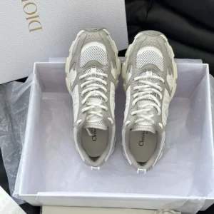 Dior Unisex Chrono Sneaker Gray Mesh and Suede Calfskin KCK414SUH