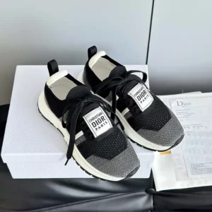Dior Unisex Run'n'Dior Sneaker Black and White Technical Mesh KCK447TLK