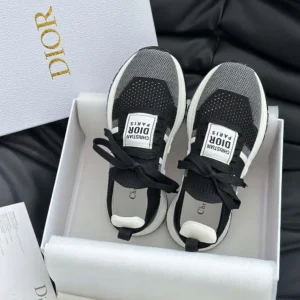 Dior Unisex Run'n'Dior Sneaker Black and White Technical Mesh KCK447TLK