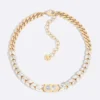Dior Women 30 Montaigne Prestige Choker Gold-Finish Metal and Silver-Tone Crystals