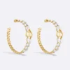Dior Women 30 Montaigne Prestige Hoop Earrings Gold-Finish Metal and Silver-Tone Crystals