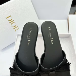Dior Women Adiorable Slide Black Fringed Grosgrain KCO282GGN