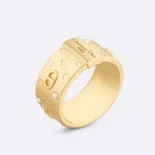 Dior Women Céleste Ring Gold-Finish Metal with White Resin Pearls and Silver-Tone Crystals