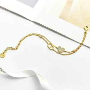 Dior Women Clair D Lune Bracelet Gold-Finish Metal and Silver-Tone Crystals