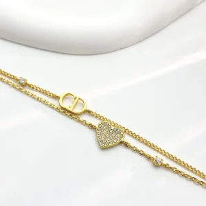Dior Women Clair D Lune Bracelet Gold-Finish Metal and Silver-Tone Crystals