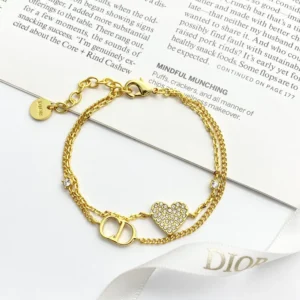Dior Women Clair D Lune Bracelet Gold-Finish Metal and Silver-Tone Crystals