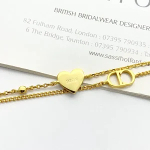 Dior Women Clair D Lune Bracelet Gold-Finish Metal and Silver-Tone Crystals