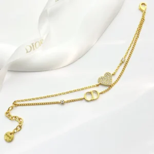 Dior Women Clair D Lune Bracelet Gold-Finish Metal and Silver-Tone Crystals