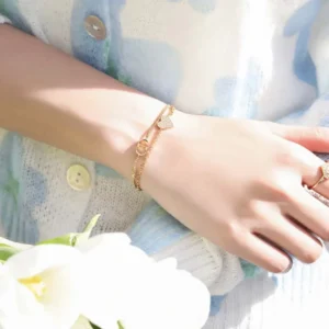 Dior Women Clair D Lune Bracelet Gold-Finish Metal and Silver-Tone Crystals
