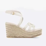 Dior Women D-Club Wedge Sandal White Calfskin KCO346CFY