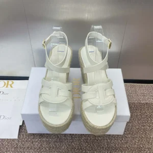 Dior Women D-Club Wedge Sandal White Calfskin KCO346CFY