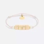 Dior Women D-Dice Bracelet Pale Pink Cotton and Lacquer with Gold-Finish Metal and White Resin Pearls