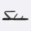 Dior Women Diorissime Sandal Black Suede Goatskin and Silver-Tone Strass