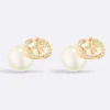 Dior Women Tribales Earrings Gold-Finish Metal with White Resin Pearls E3839WOMCY