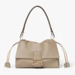 Fendi Women Mamma Baguette Medium Dove Gray Nappa Leather Bag