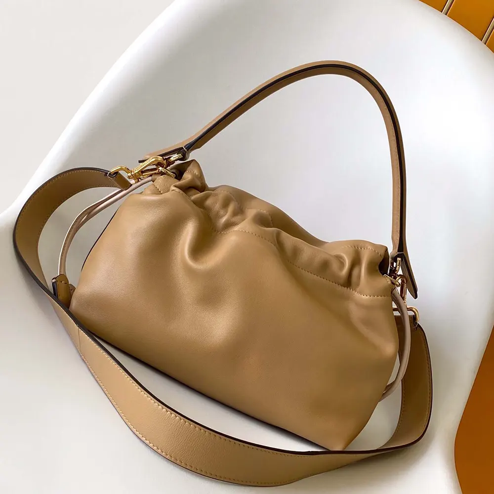 Fendi Women Mamma Baguette Medium Pale Brown Nappa Leather Bag 3 Fendi Women Mamma Baguette Medium Pale Brown Nappa Leather Bag