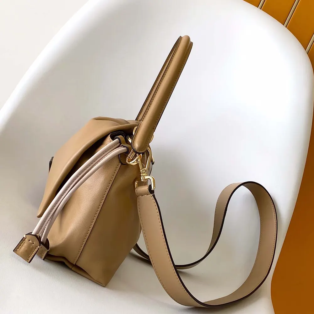 Fendi Women Mamma Baguette Medium Pale Brown Nappa Leather Bag 4 Fendi Women Mamma Baguette Medium Pale Brown Nappa Leather Bag