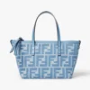 Fendi Women Roll Mini Blue Denim-effect FF Jacquard Mini-bag