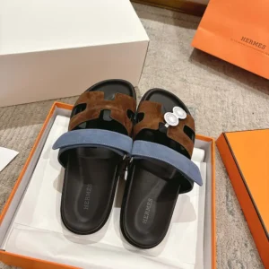 Hermes Unisex Chypre sandal-Blue/Brown H222856ZHME390