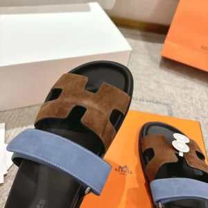 Hermes Unisex Chypre sandal-Blue/Brown H222856ZHME390