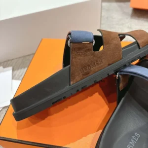 Hermes Unisex Chypre sandal-Blue/Brown H222856ZHME390