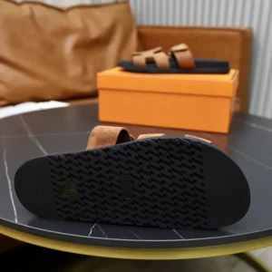 Hermes Unisex Chypre sandal-Brown H222856ZHE5415