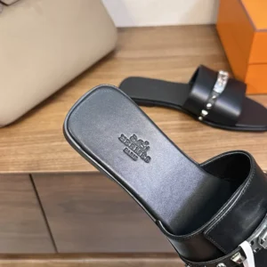 Hermes Unisex Giulia Sandal-Black H242099Z